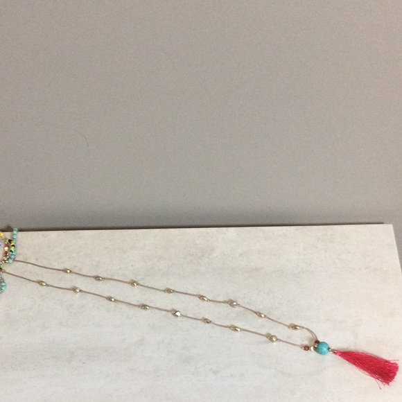 18” American Indian beaded and leather four strand necklace - Picture 7 of 12